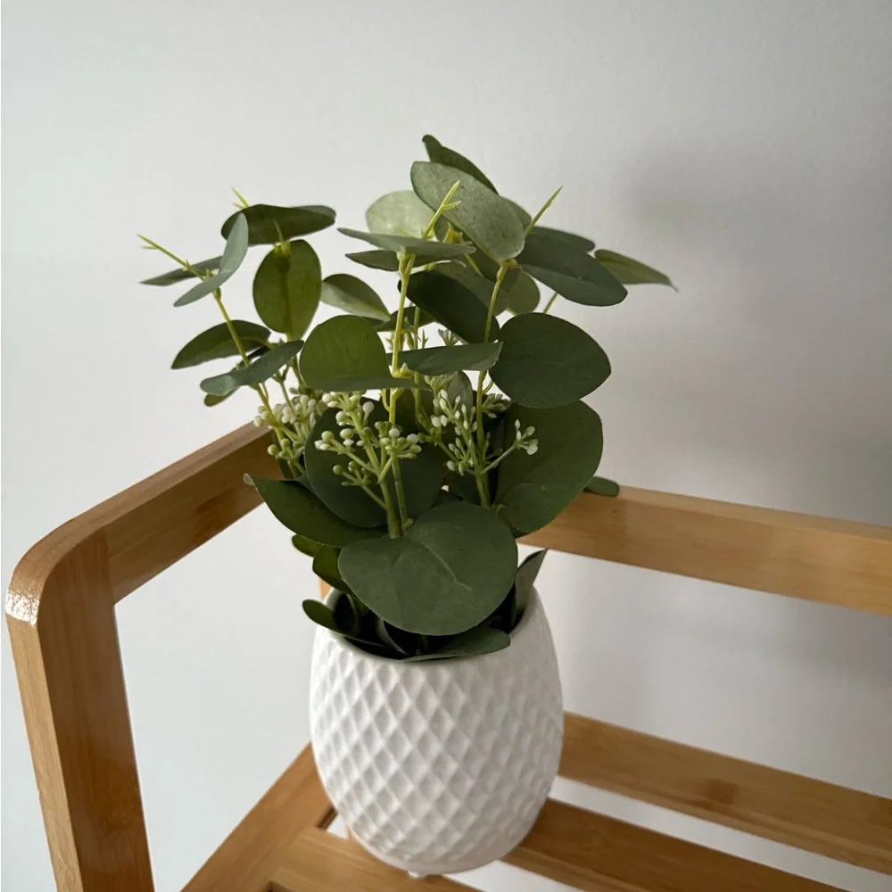 Elegant White Vase with Greenery